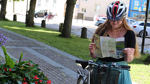 Vill du ha tips på cykelvägar så kan du ladda ner kartan på skara.se/cykla