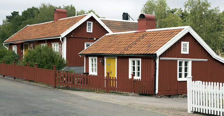 Småhusbebyggelse i trä.