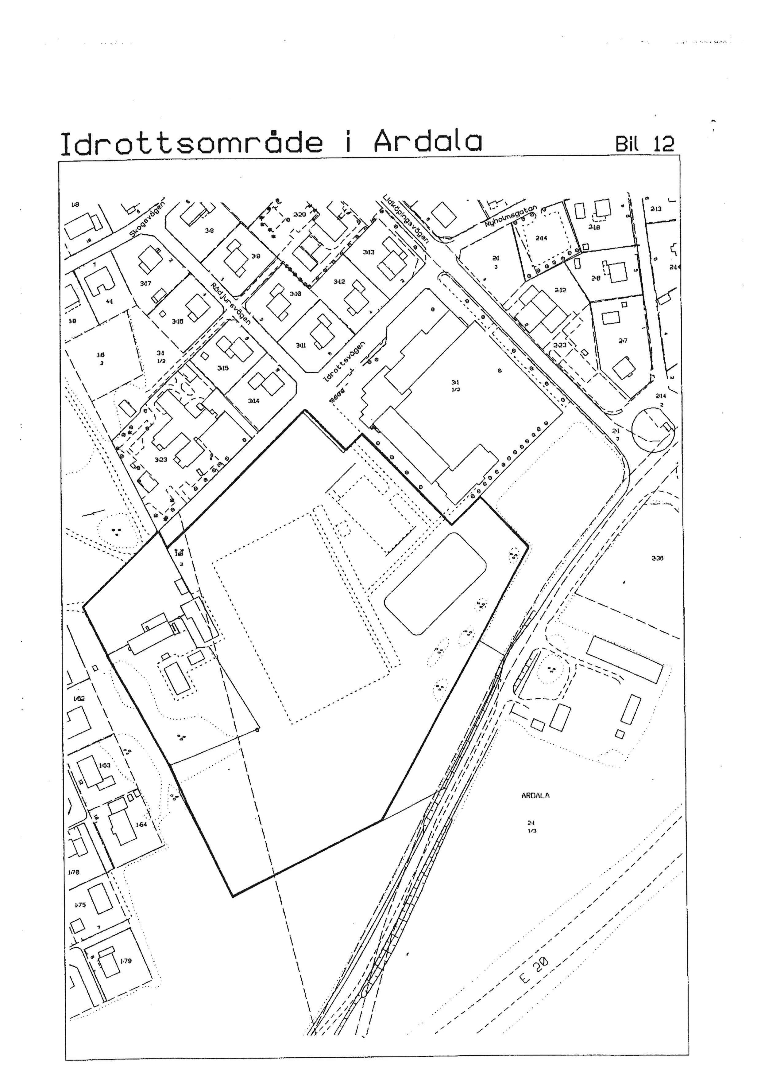 Bilaga 12: karta över idrottsområde i Ardala