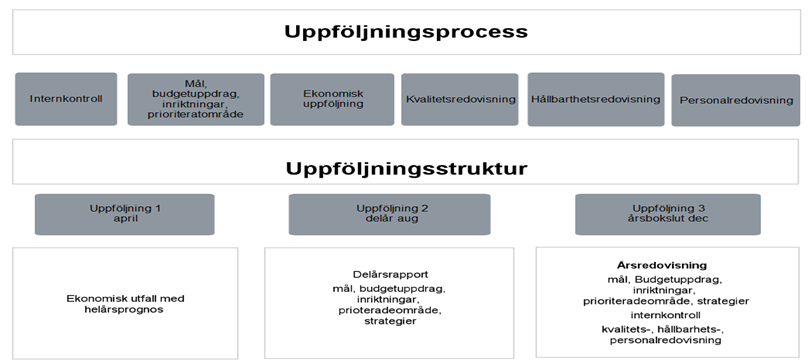Illustration över uppföljningsprocess och uppföljningsstruktur