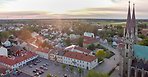 Drönarbild över Skara.